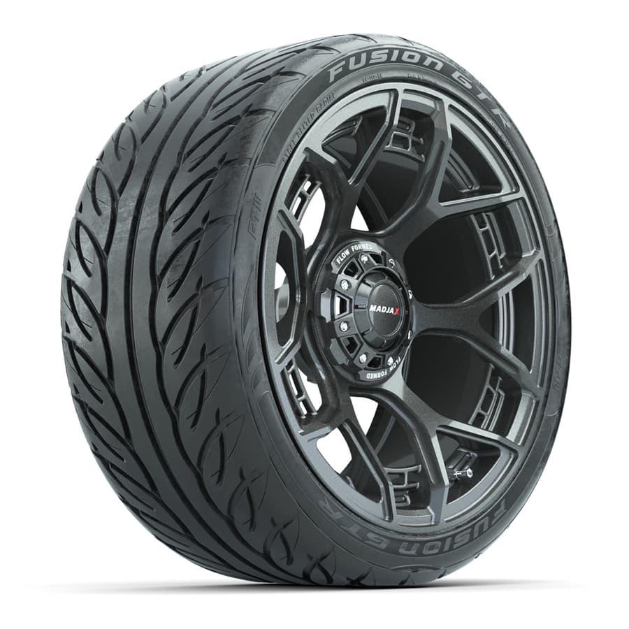 Set of (4) 15" MadJax® Flow Form Evolution Gunmetal Wheels with GTW® Fusion GTR Street Tires