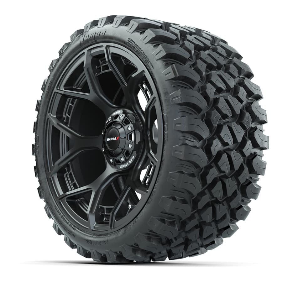 Set of (4) 15" MadJax® Flow Form Evolution Matte Black Wheels with GTW® Nomad Off Road Tires